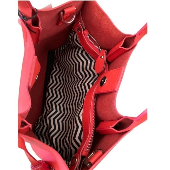 Co-lab bag Colab Christopher kon vegan Leather satchel tote Red NWT - Picture 6 of 10